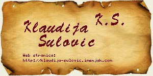 Klaudija Šulović vizit kartica
